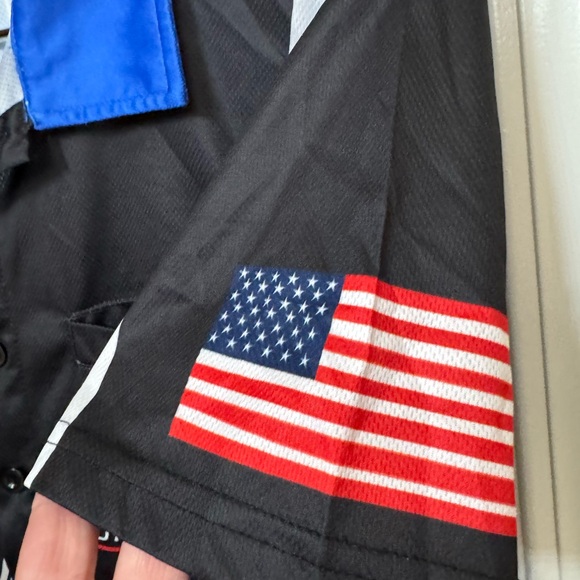 Mechanic Jersey Style Button Down Shirt Men’s L MINTY Mobil 1 Oil NASCAR - Picture 5 of 6